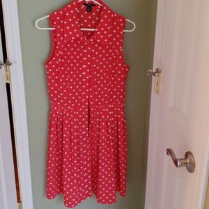 Forever 21 red with white polka dots dress